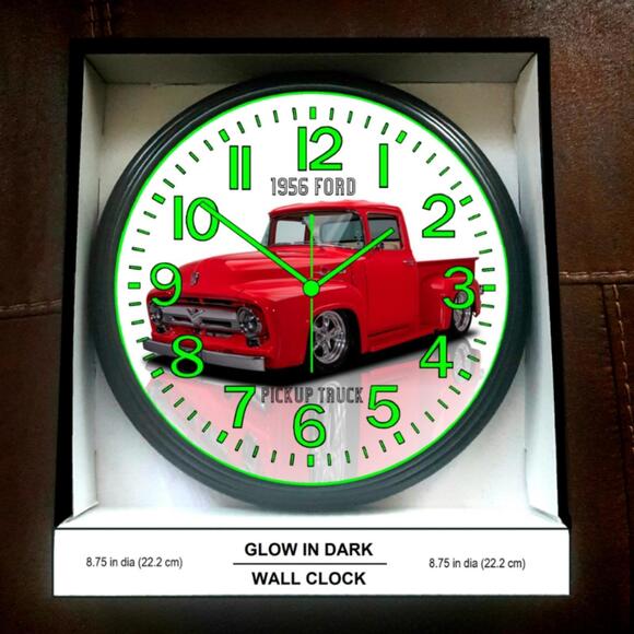 1956 Ford Pickup Truck Glow In The Dark Wall Clocking New!